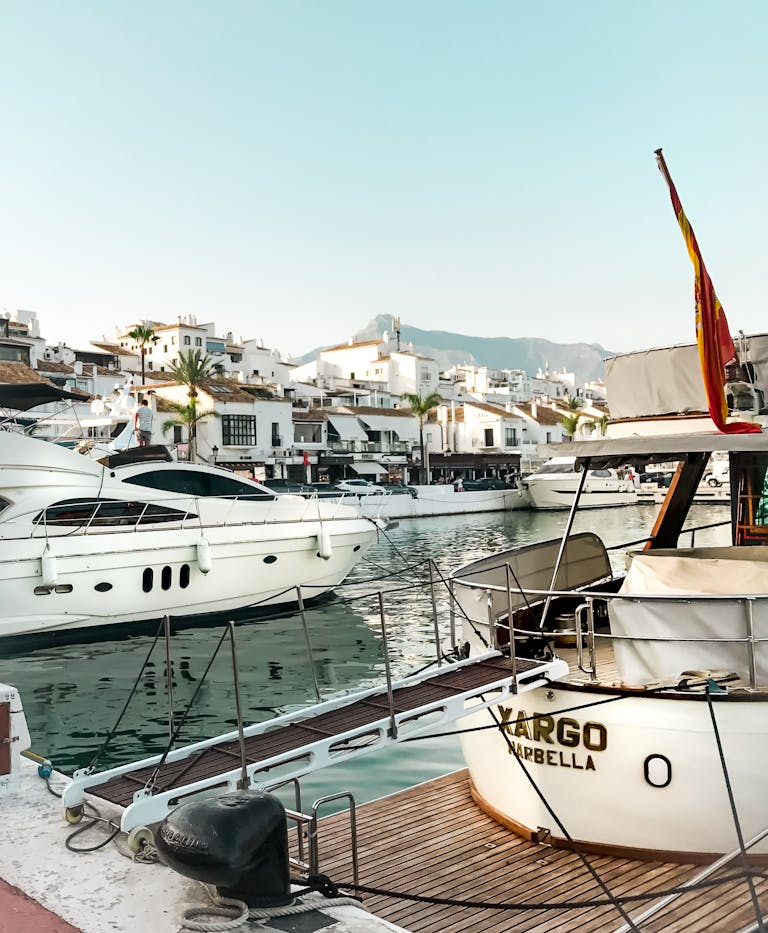 Explore the stunning yachts in Marbella, Spain's picturesque harbor, showcasing luxury and coastal living.