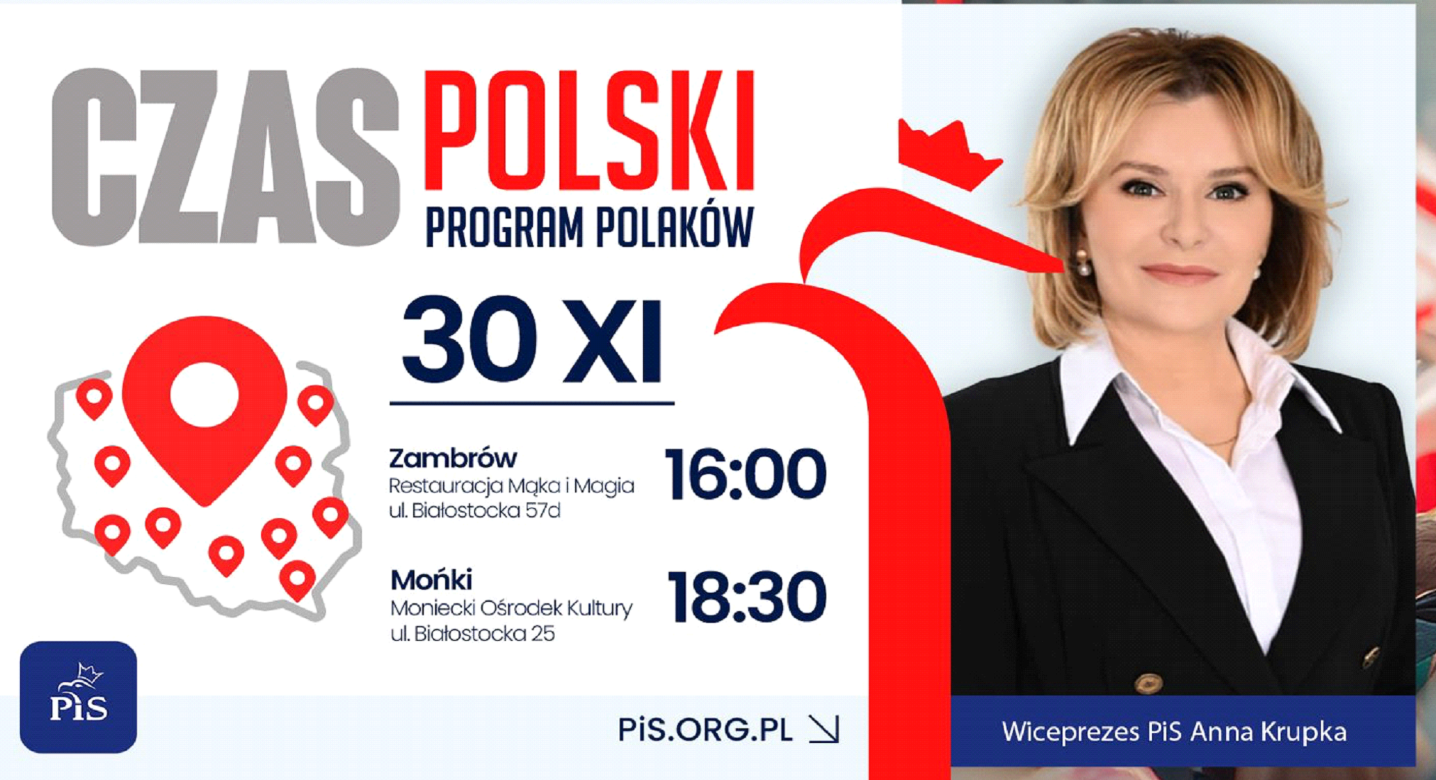 Anna Krupka w Podlaskim w niedzielę  – spotkania pełne energii, rozmów i programu dla Polaków
